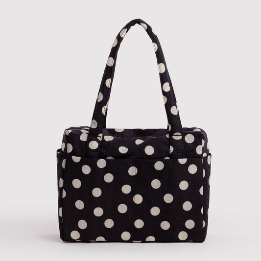 Small Cloud Carry-On Black and Cream Polka Dot