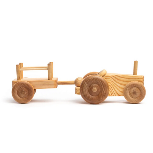 Wooden Small Tractor with Cart