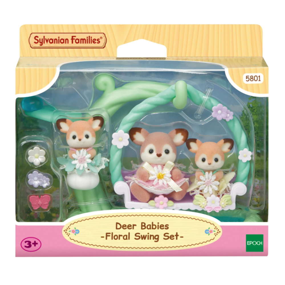 Deer Babies - Floral Swing Set