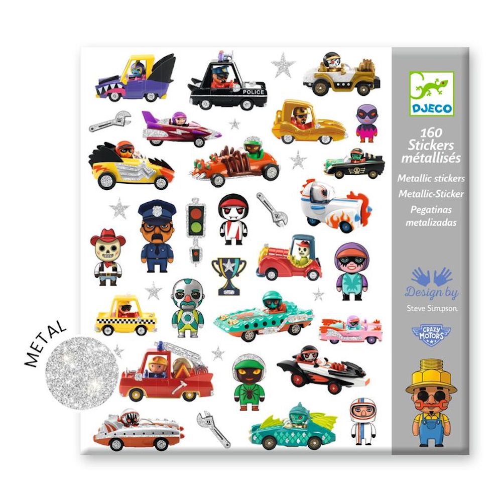 The World of Crazy Motors Sticker Set