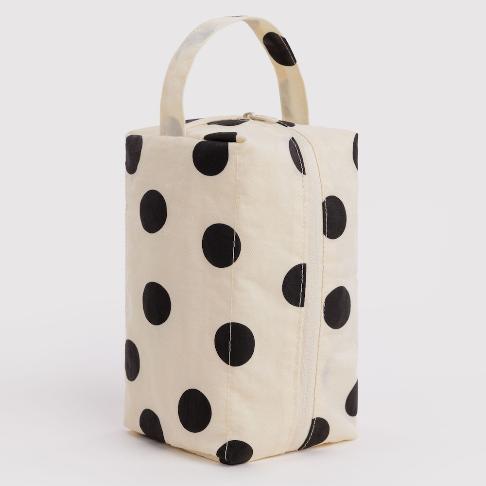 Dopp Kit Cream And Black Polka Dot