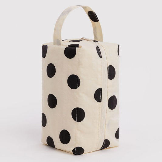Dopp Kit Cream And Black Polka Dot