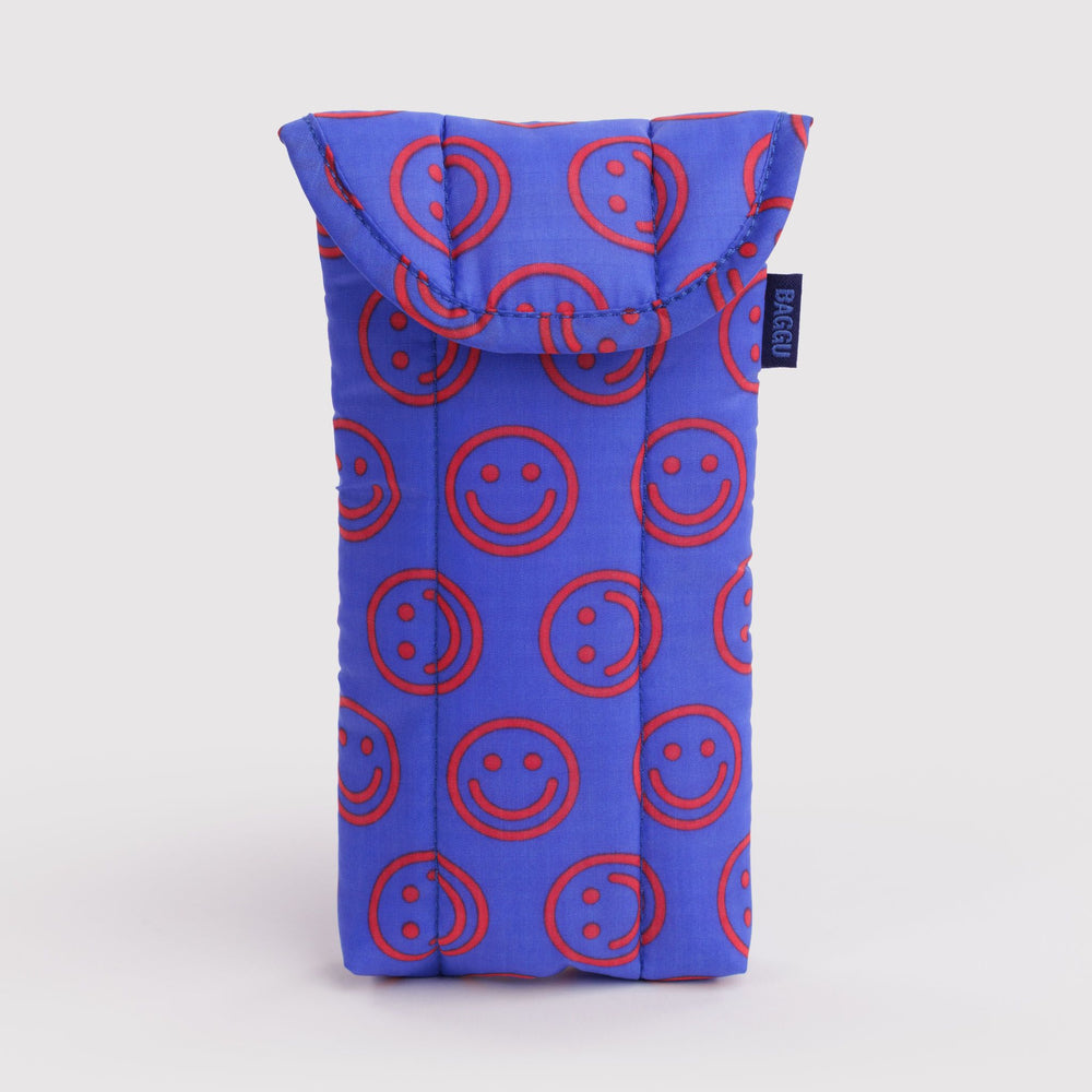 Puffy Glasses Sleeve Mini Cobalt Happy