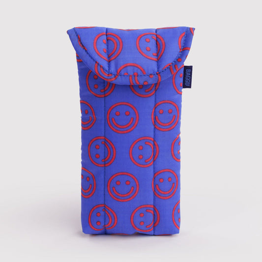 Puffy Glasses Sleeve Mini Cobalt Happy
