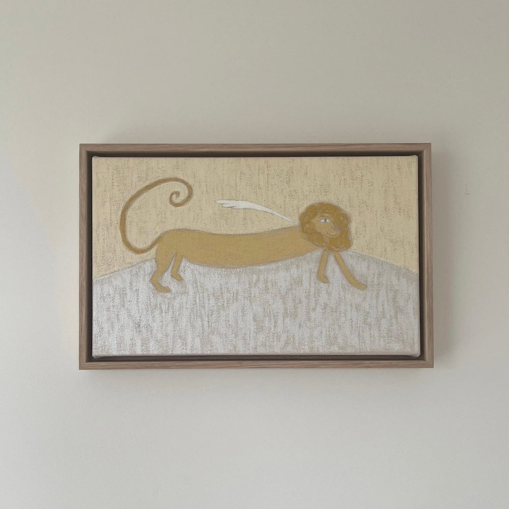 Caramelo Lion Original Framed Painting