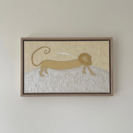 Caramelo Lion Original Framed Painting