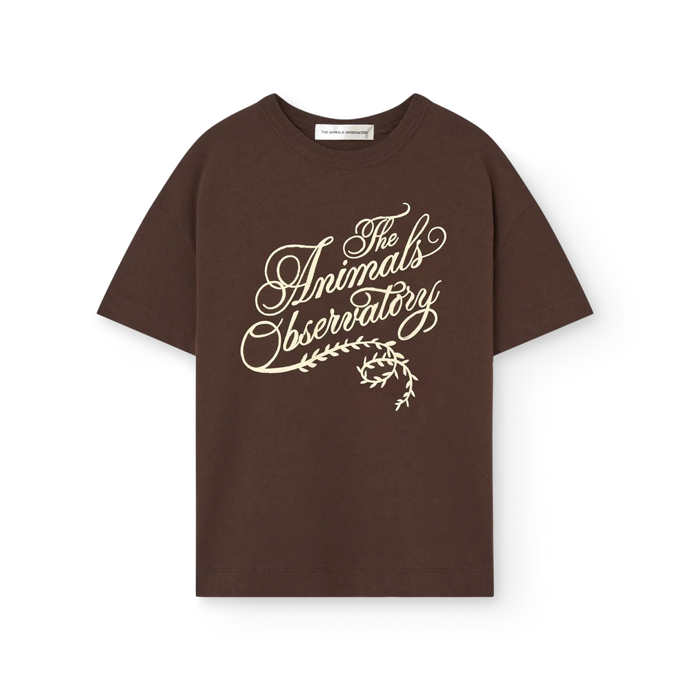 Dunker Kid T-Shirt Dark Brown - flat front