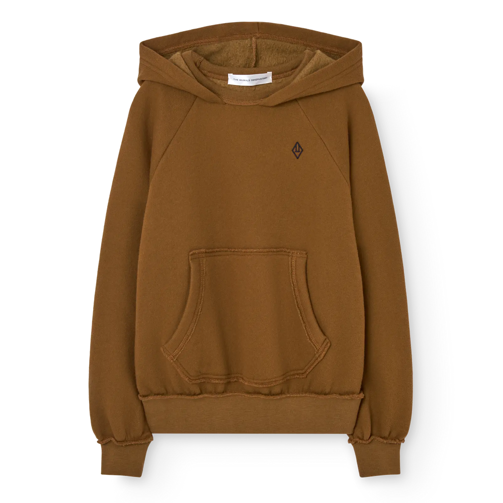 Beaver Kid Hoodie Brown - flat front