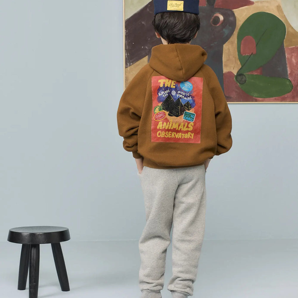 Beaver Kid Hoodie Brown - model back