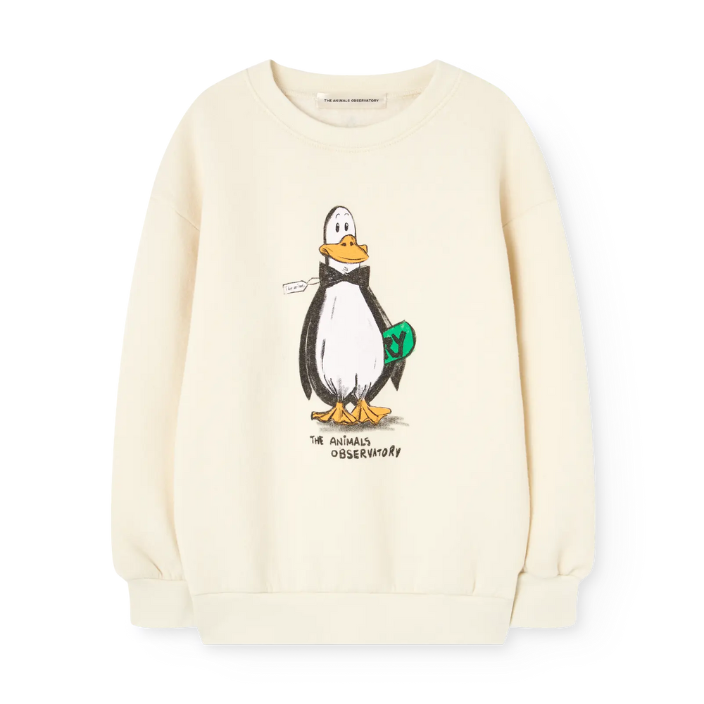 Bear Kid Sweatshirt Raw White - flat front