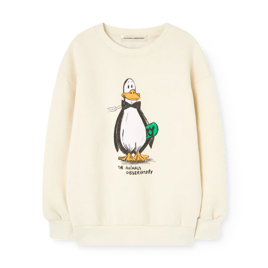 Bear Kid Sweatshirt Raw White - flat front