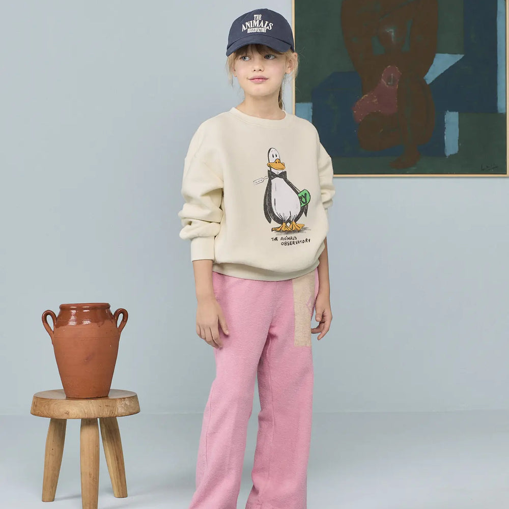 Bear Kid Sweatshirt Raw White - model front
