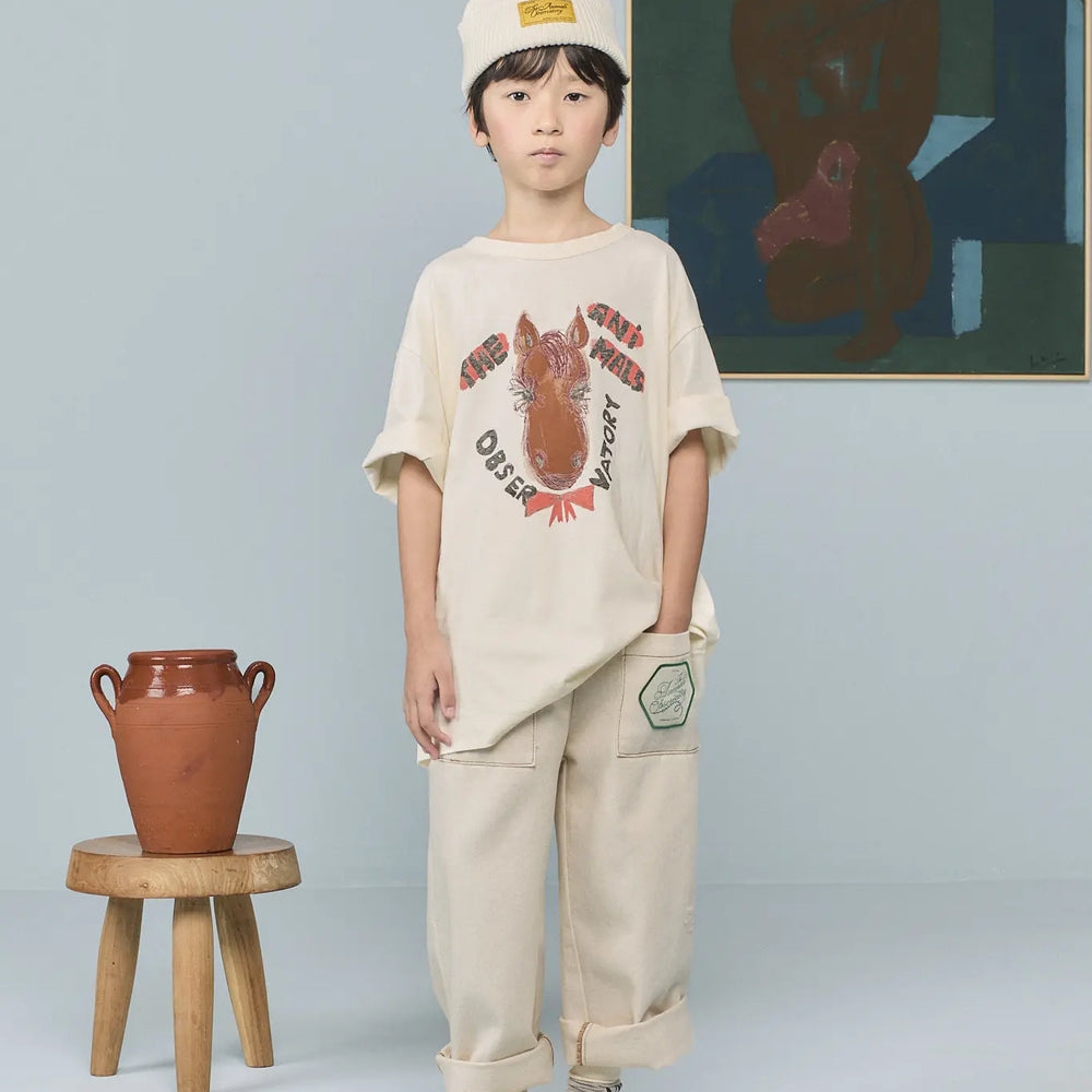 Emu Kid Pants Raw White - model front