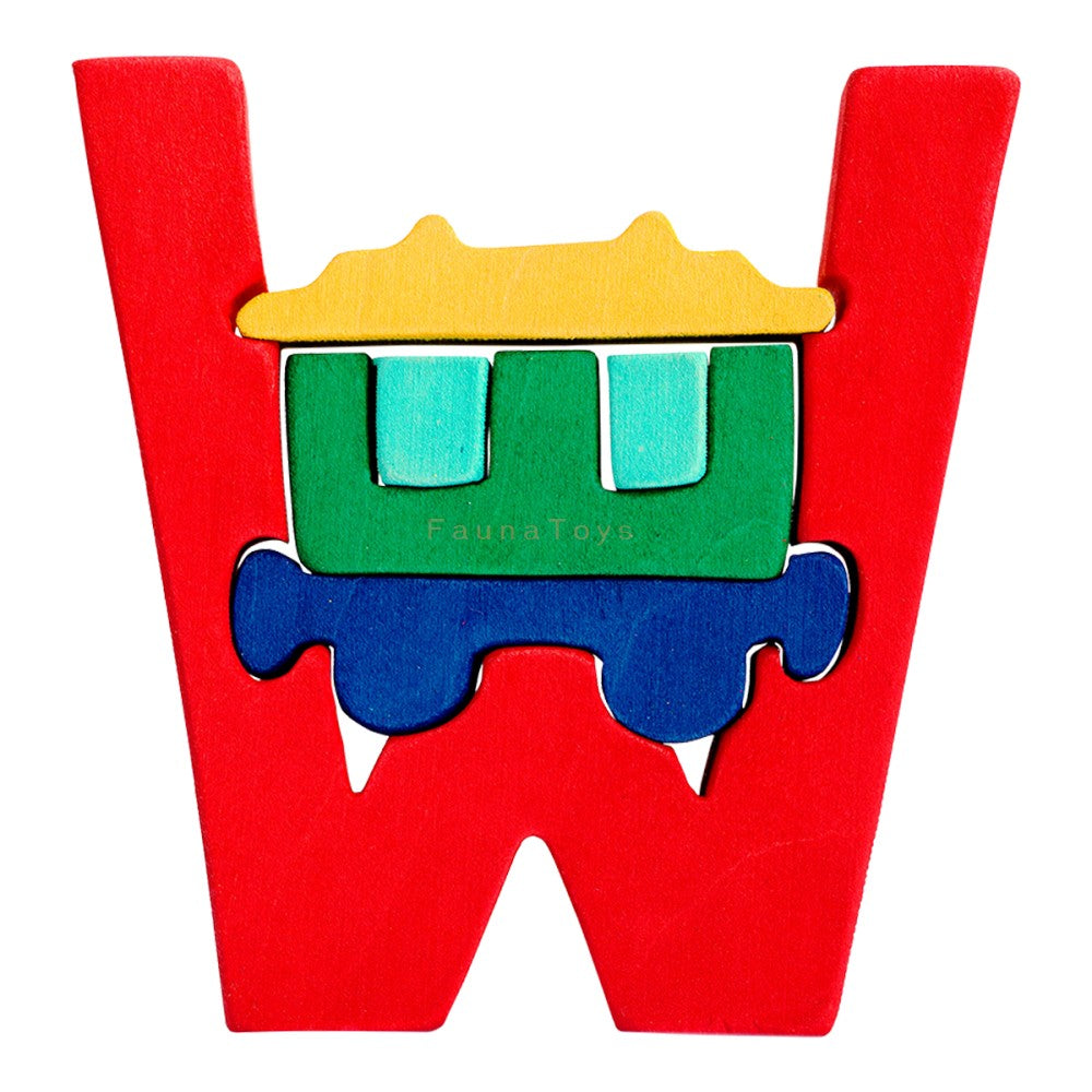 Wooden Puzzle W - Wagon