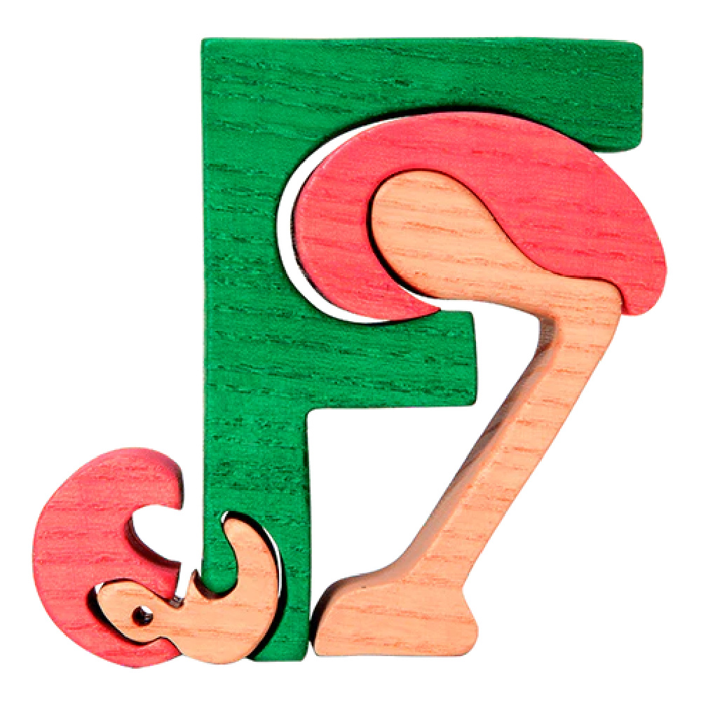 Wooden Puzzle F - Flamingo