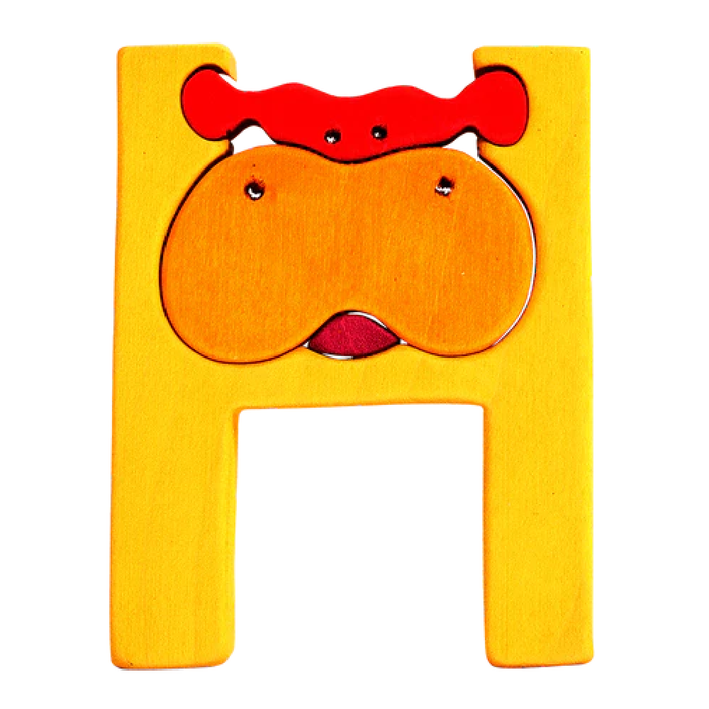 Wooden Puzzle H - Hippo