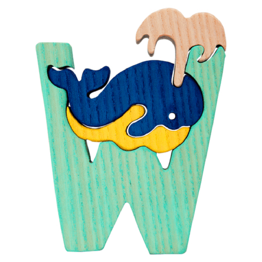 Wooden Puzzle W - Whale