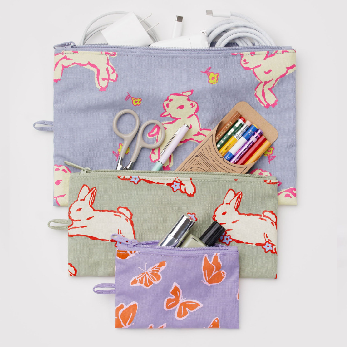 Flat Pouch Set Spring Animals