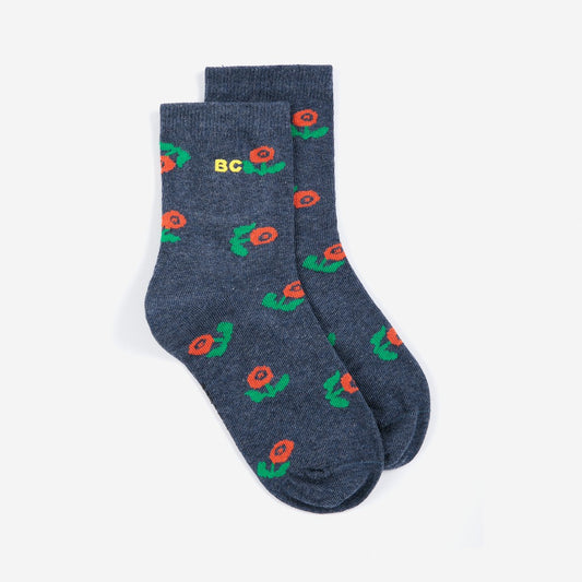 Stamp Bloom All Over Short Socks