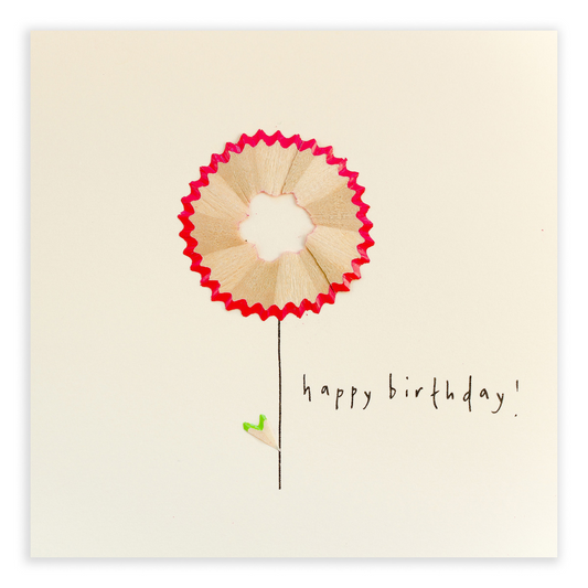 Flower Pink Pencil Shavings Greeting Card