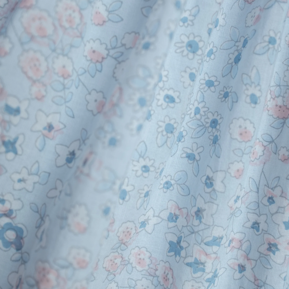 Flutter Dress in Baby Blue Vintage Flower