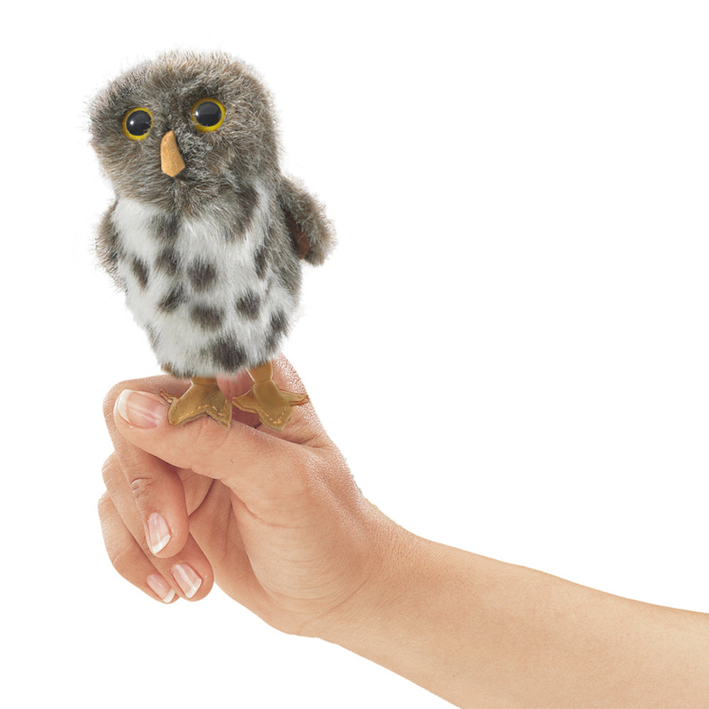 Mini Spot Owl Grey Finger Puppet