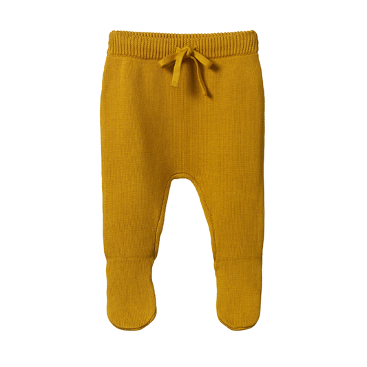 Cotton Knit Footed Rompers Yellow Sun