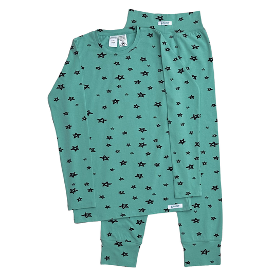 Teal Star Long PJ Set