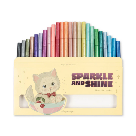 Glitter Markers 24 Pieces - Cat
