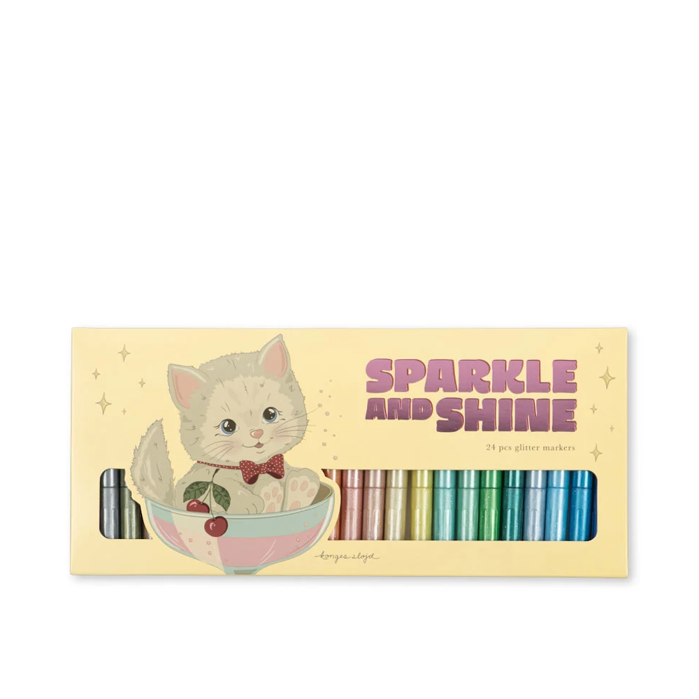 Glitter Markers 24 Pieces - Cat