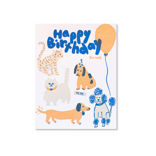 Happy Birthday Fur Real Greeting Card