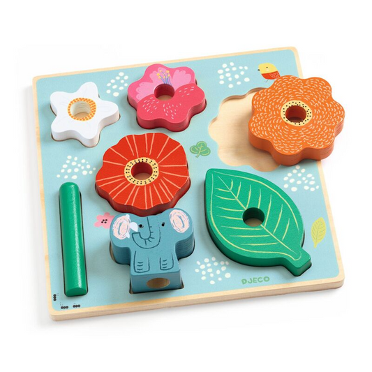 Flower Puzz & Stack Wooden Puzzle