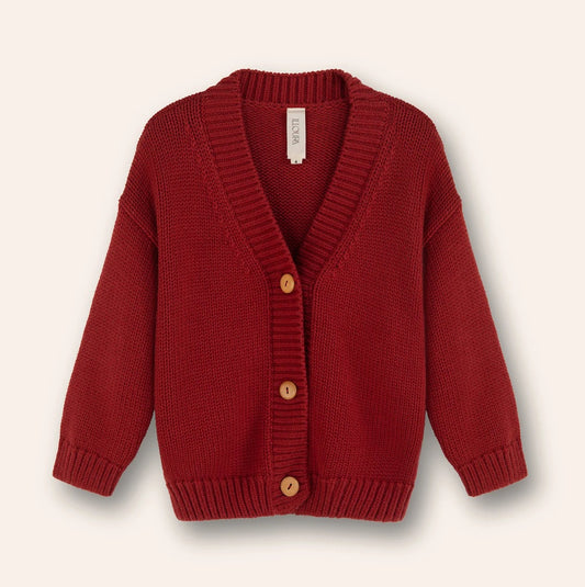 Wool Knit Cardigan Chilli