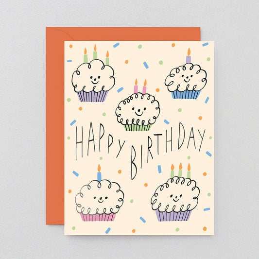 Happy Birthday Cupcakes Kids Greeting Card
