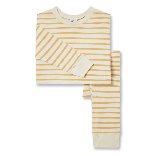 Kids Classic Pyjama Set Caramel Breton Stripe