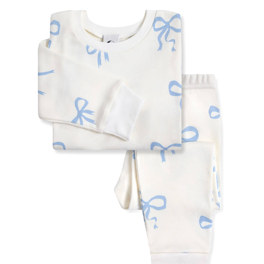 Kids Classic Pyjama Set Blue Bows