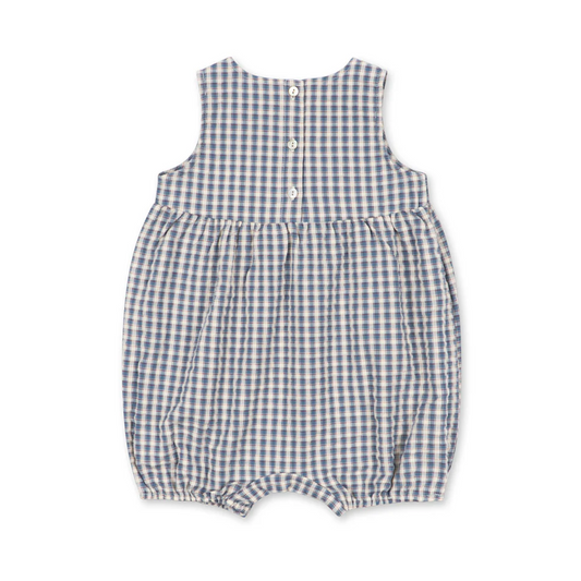 Kim Romper Captains Check Lemon