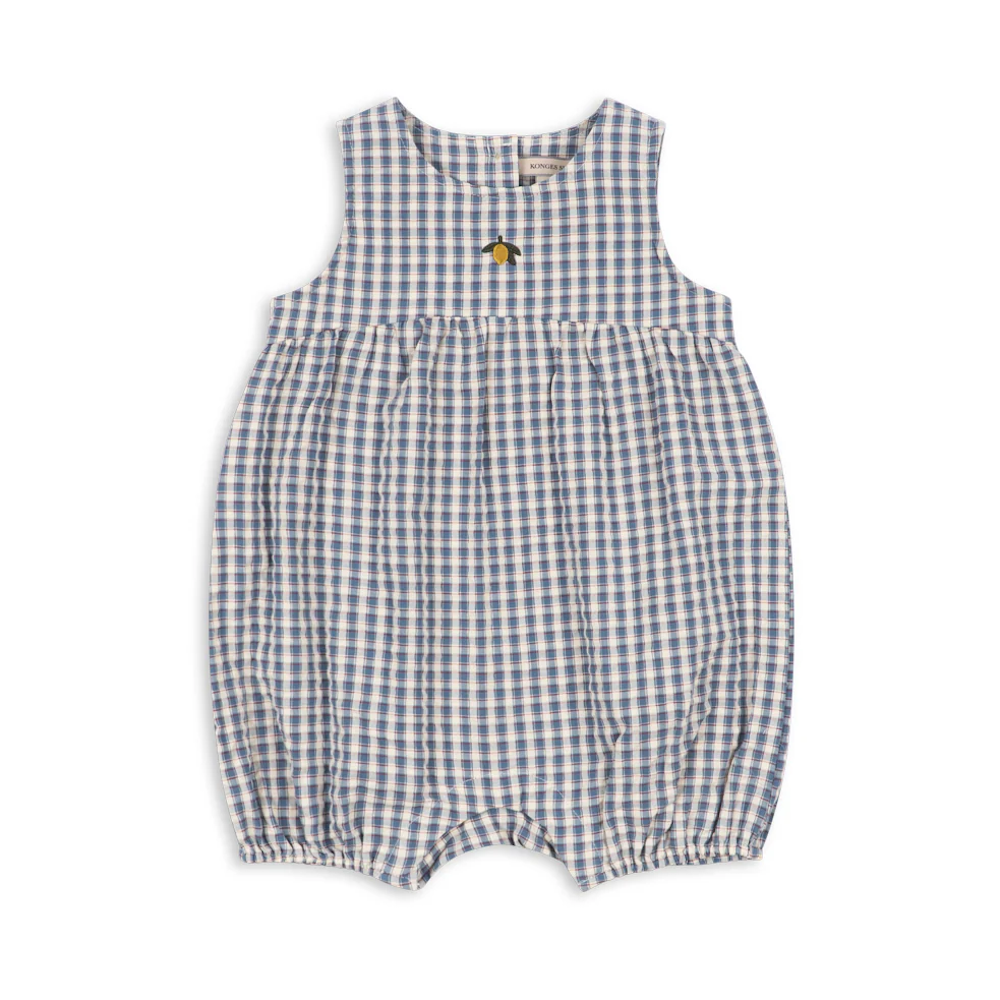 Kim Romper Captains Check Lemon
