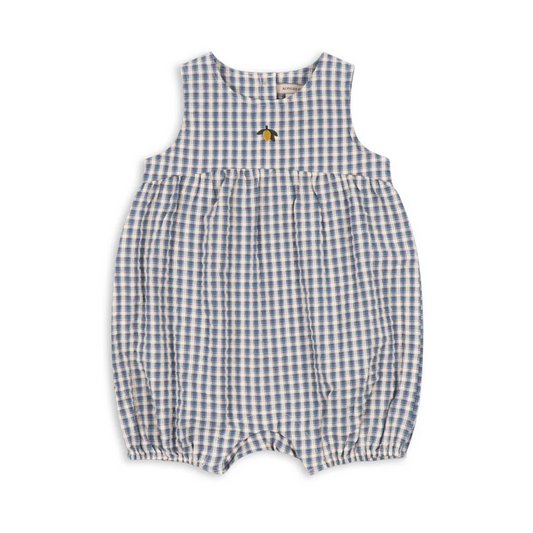 Kim Romper Captains Check Lemon