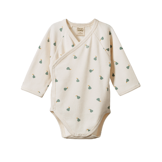Long Sleeve Kimono Bodysuit Petite Pear Print