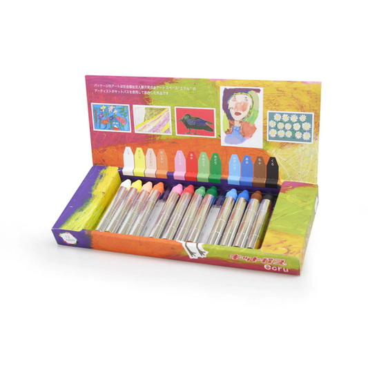Ecru Medium Stick Crayons 12 Colours