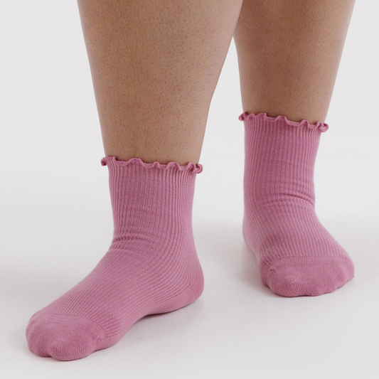 Lettuce Edge Sock Set Of 2 Wild Plum & Cherry