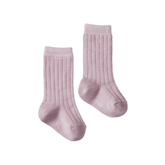 Organic Cotton Rib Socks Lilac