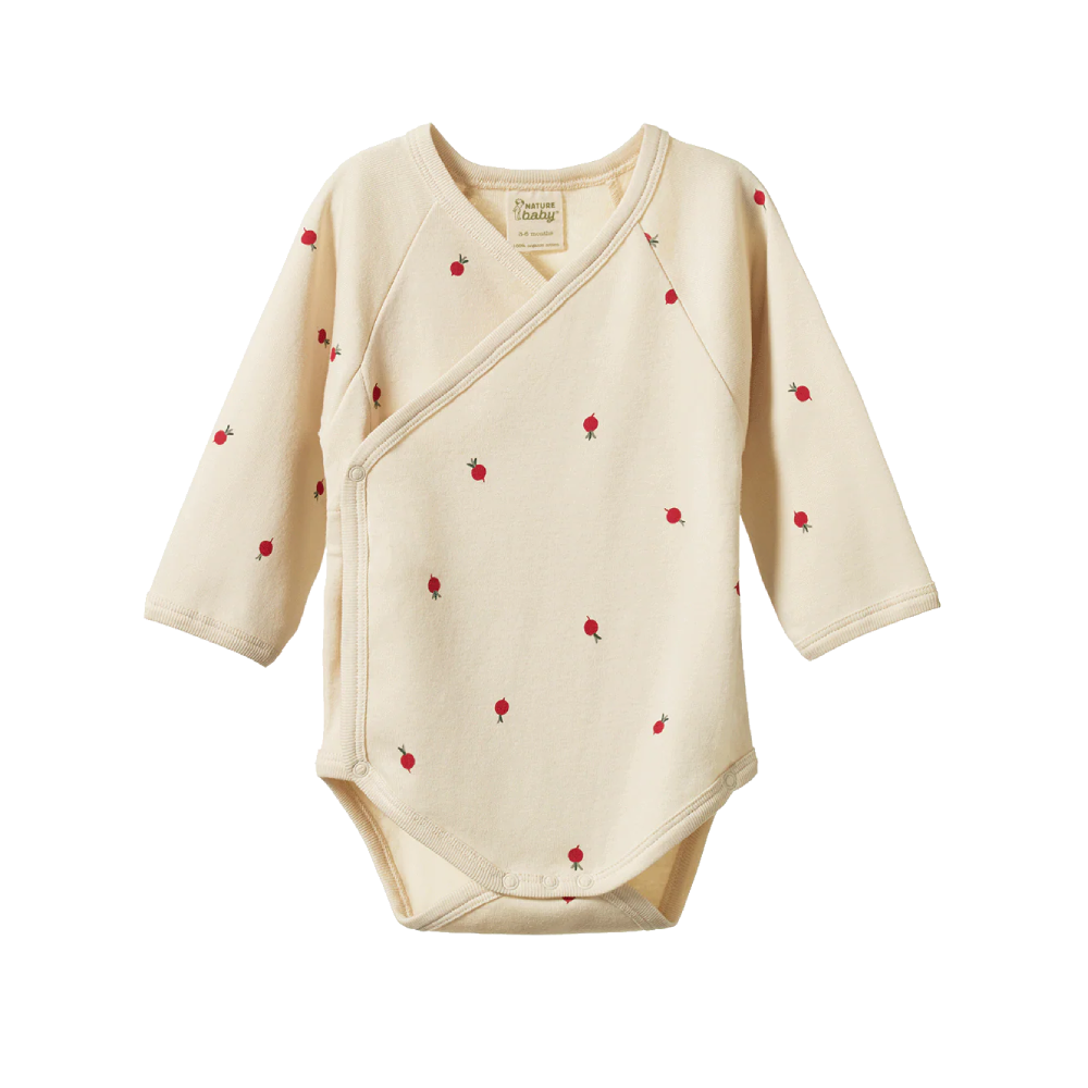 Long Sleeve Kimono Bodysuit Radish Print