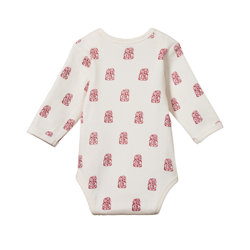 Cotton Long Sleeve Bodysuit Tiki Print