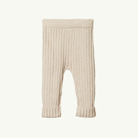 Lou Pants Cotton Knit Oatmeal Marl