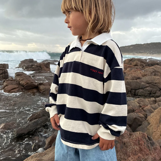 Lucky Day Jersey Navy Stripe