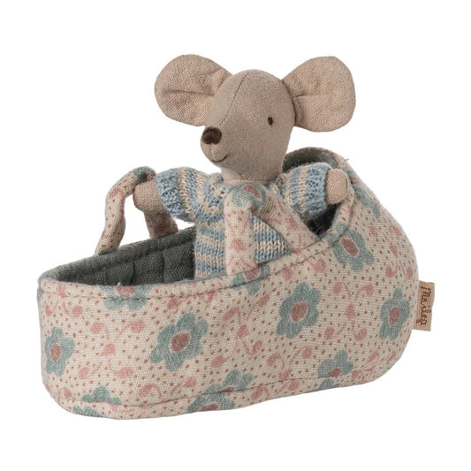 Baby Mouse in Carry Cot Blue