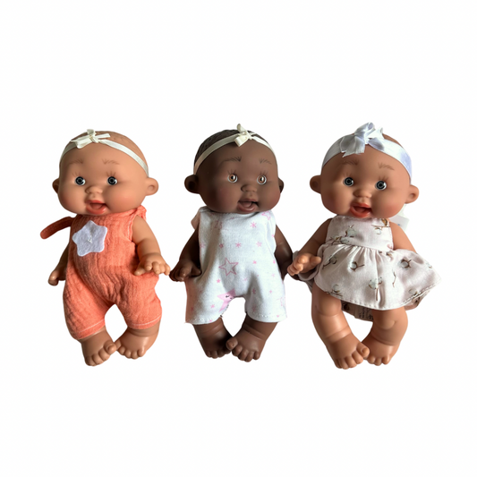 Baby Doll with Curls and Ribbon Assorted
