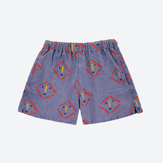 Masks All Over Woven Shorts